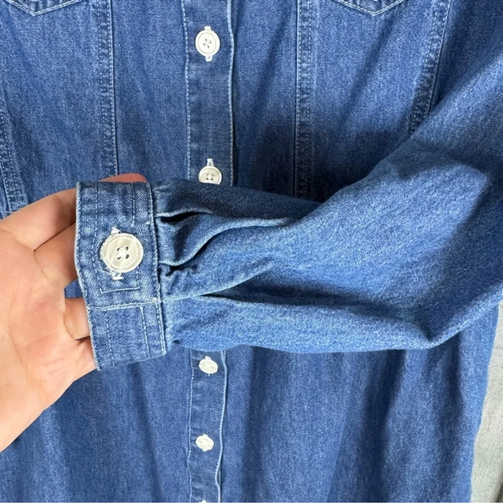 Talbots Blue Denim Long-Sleeve Shirt Dress - Picture 8 of 10